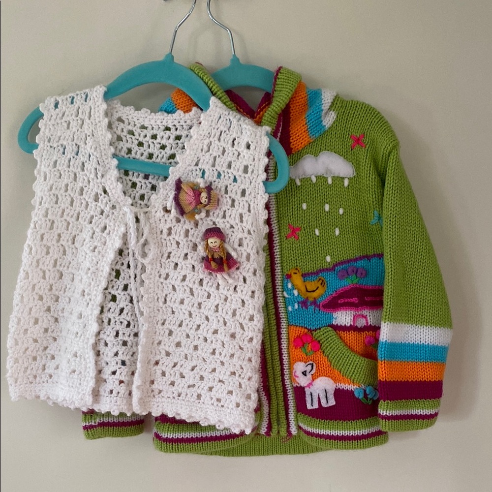 Colorful Kids' Knit Sweater with Fun Designs